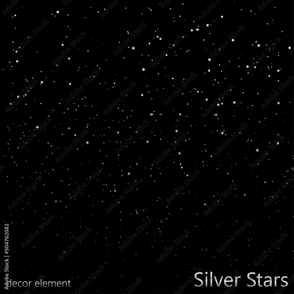 Silver Stars (overlay) | EPS10 Vector