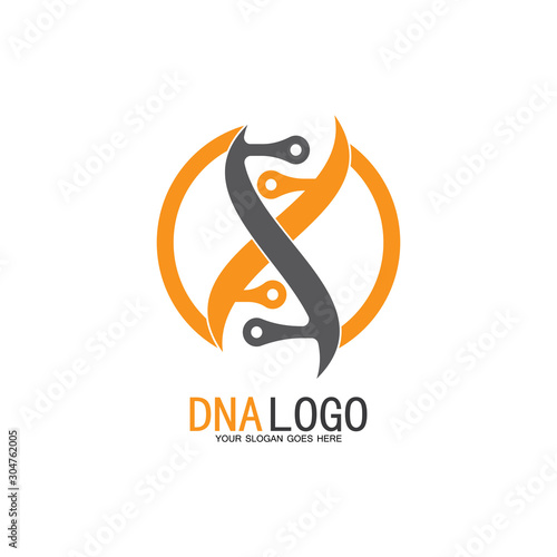 DNA vector logo design template.modern medical logotype.laboratory science icon symbol.colorful pharmacology sign-vector