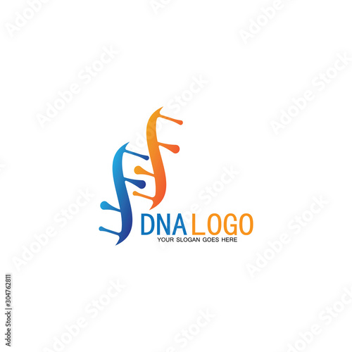 DNA vector logo design template.modern medical logotype.laboratory science icon symbol.colorful pharmacology sign-vector