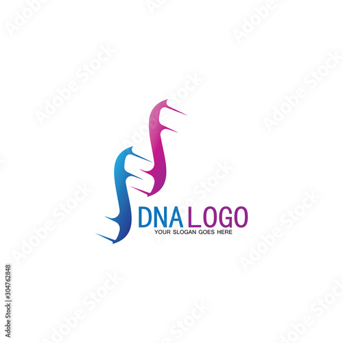 DNA vector logo design template.modern medical logotype.laboratory science icon symbol.colorful pharmacology sign-vector