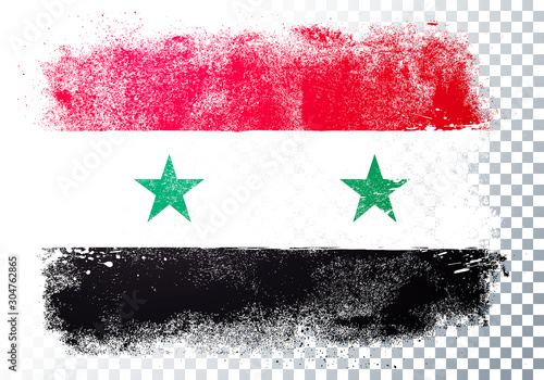 Vector Illustration Distressed Grunge Flag Of Syria. photo