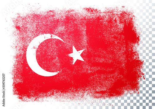 Vector Illustration Distressed Grunge Flag Of Turkey.