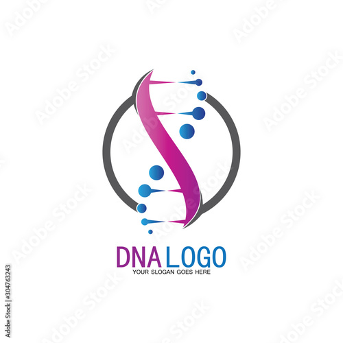 DNA vector logo design template.modern medical logotype.laboratory science icon symbol.colorful pharmacology sign-vector
