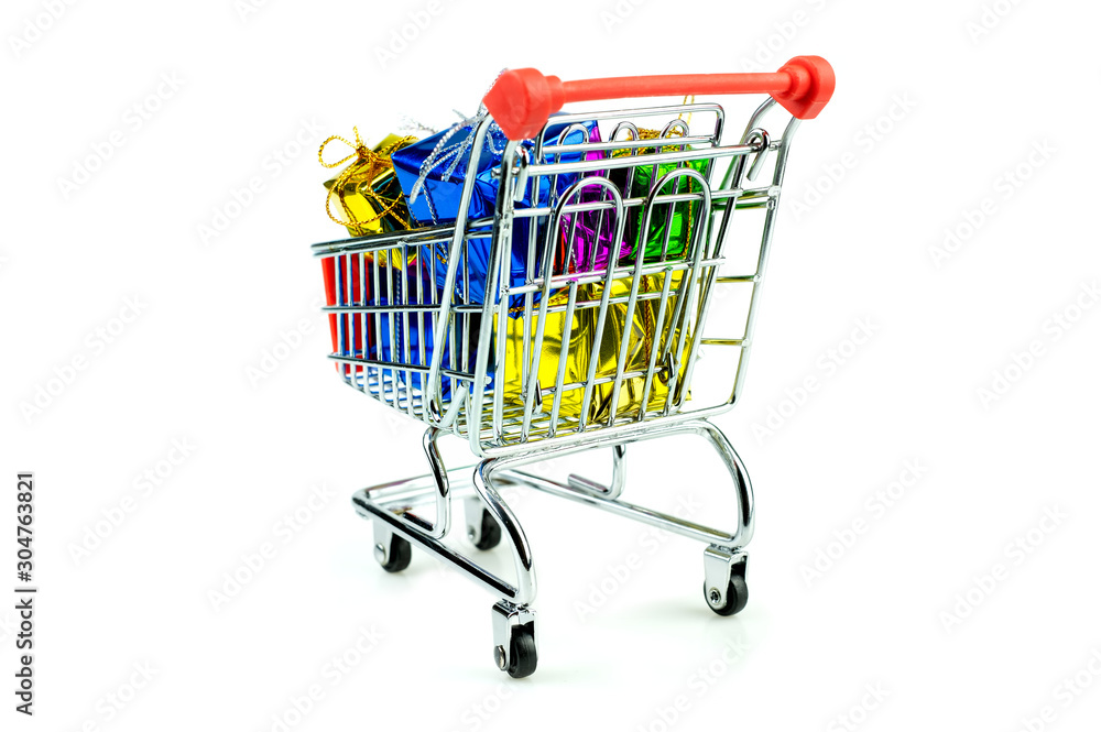 4 Wheel shopping trolley at gift box 4 Wheel shopping trolley at gift box