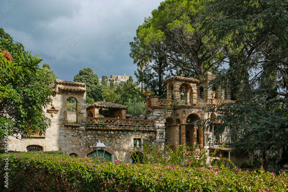 Villa Comunale- public park in  Taormina, Sicily,  Italy