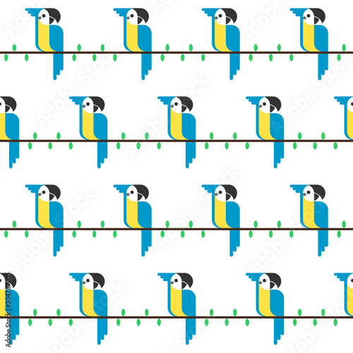 Macaw parrot vector. Parrot bird vector icon in flat style