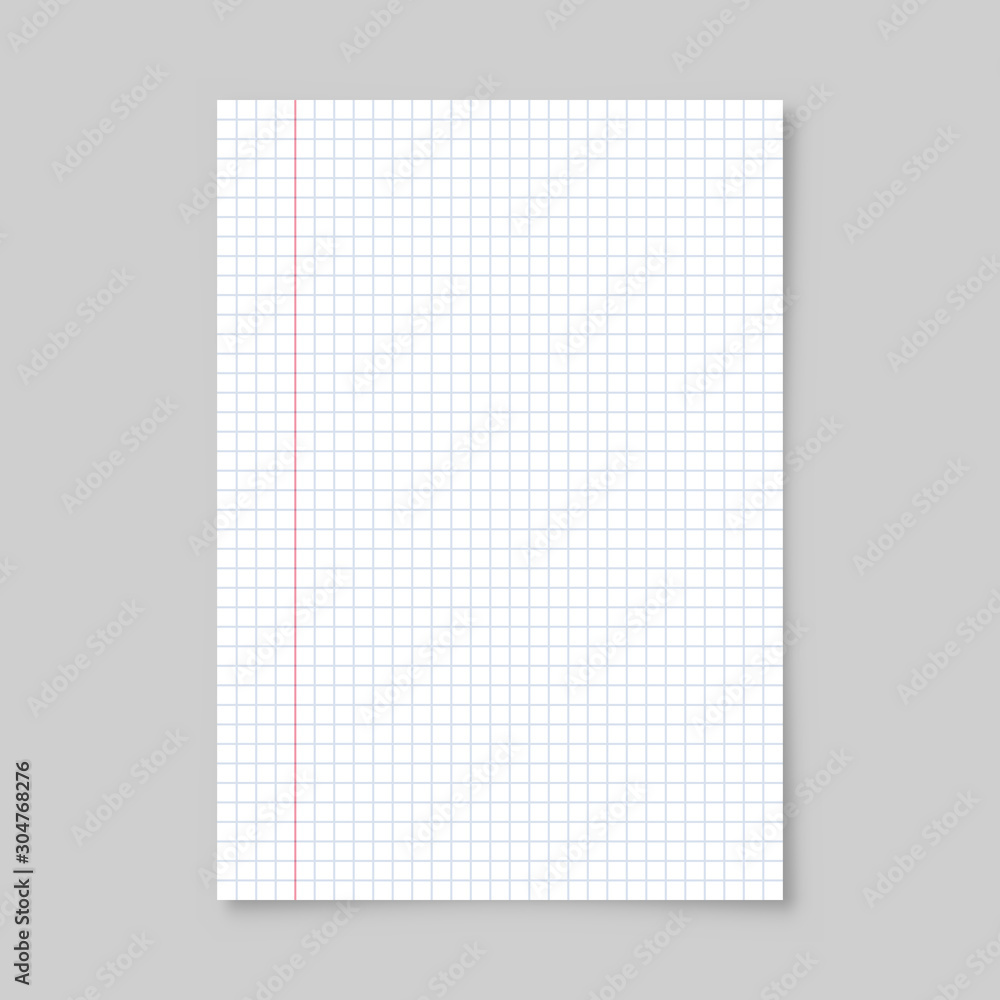 Realistic blank lined paper sheet with shadow in A4 format isolated on gray background. Notebook or book page. Design template or mockup. Vector illustration. Realistic blank lined paper sheet with shadow in A4 format isolated on gray background. Notebook or book page. Design template or mockup. Vector illustration.