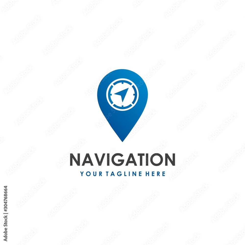 Navigation Logo simple and modern blue Navigation Logo simple and modern blue