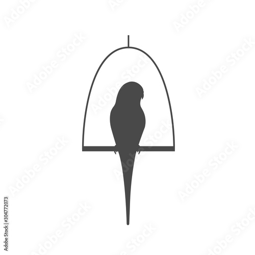Budgerigar icon - Budgie, parakeet - vector illustration