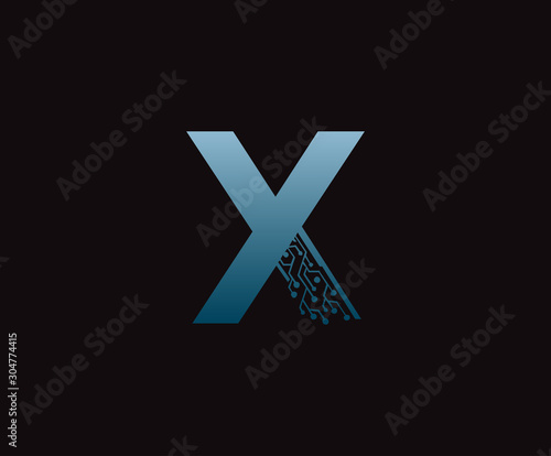 Digital X Letter Network Data Logo Icon