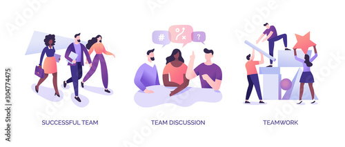 Teamwork Illustrations Set