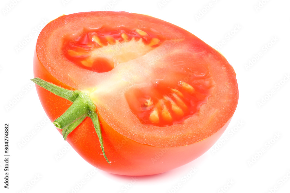 slice of tomato isolated on white background slice of tomato isolated on white background