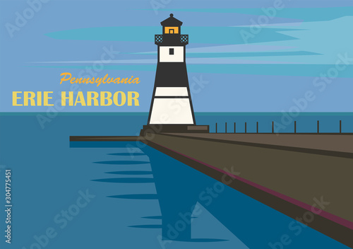 Erie Harbor North Pier Light in Pennsylvania