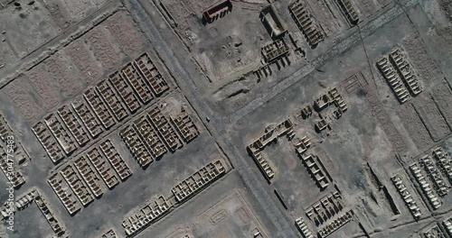 aerial view of the ruins of the abandoned oil town, Lenghu, China