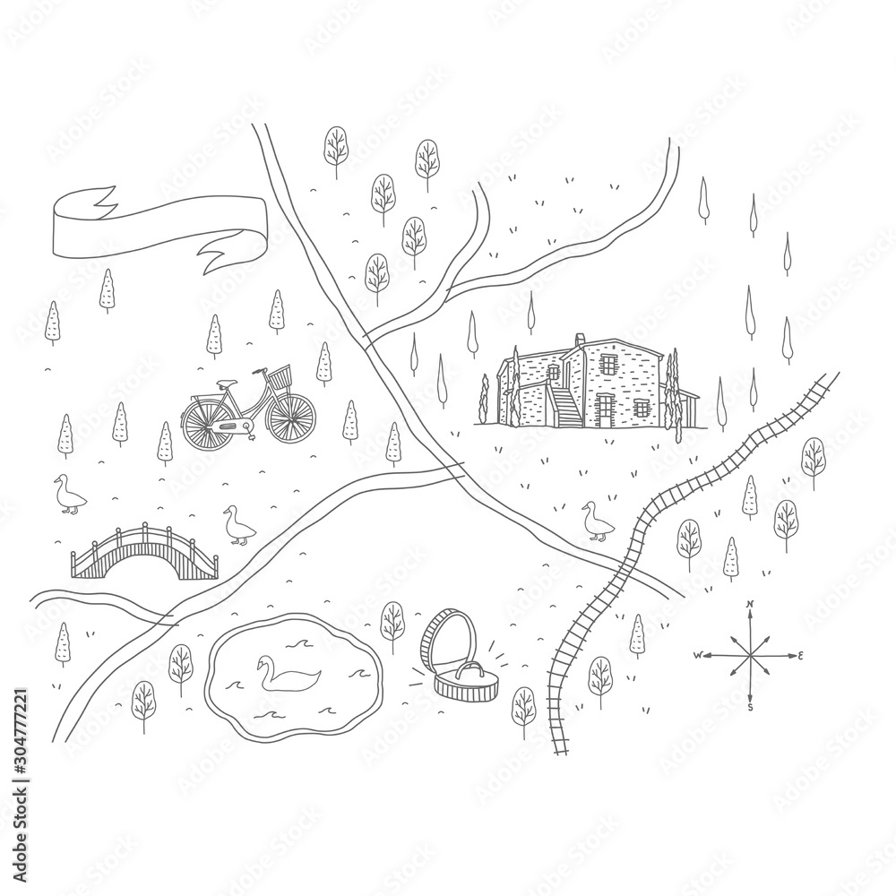 Naklejka premium Map wedding