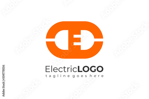 Letter E Electricity Logo Flat Vector Logo Design Template Element