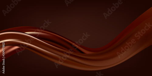 Abstract Chocolate Background, Brown Drapery Silk, Vector Illustration