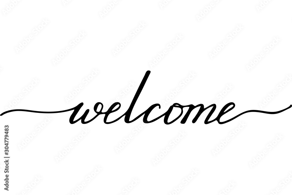 Phrase welcome handwritten text vector Phrase welcome handwritten text vector