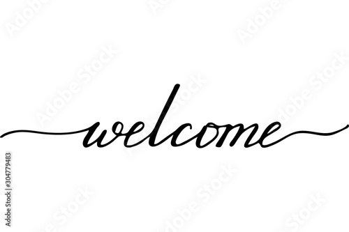 Phrase welcome handwritten text vector