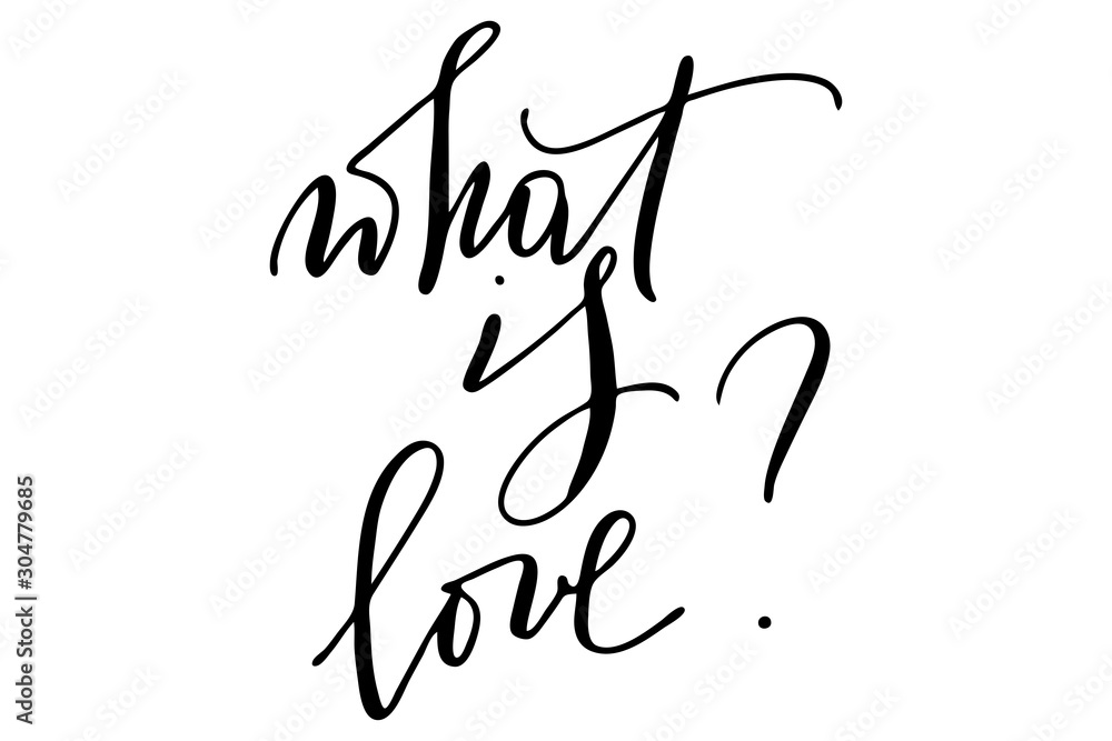 Phrase what is love handwritten text vector Phrase what is love handwritten text vector