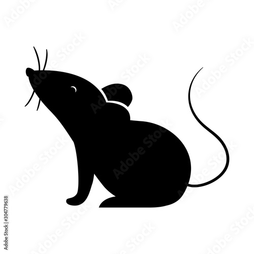 Isolated mouse silhouette vector design