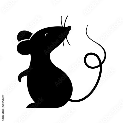 Isolated mouse silhouette vector design photo