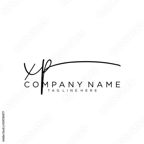 Initial letter XP Signature handwriting Logo Vector