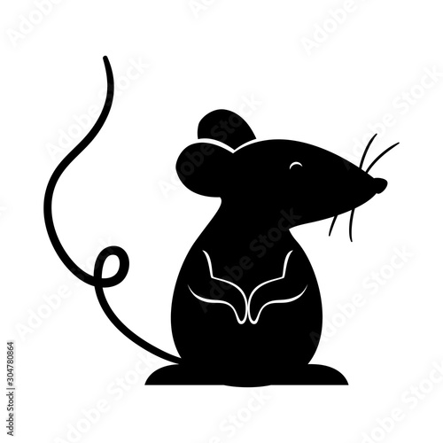 Isolated mouse silhouette vector design