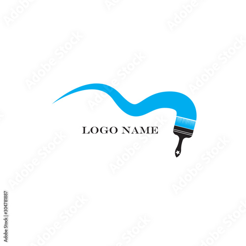 Paint brush Logo Template vector icon Illustration design