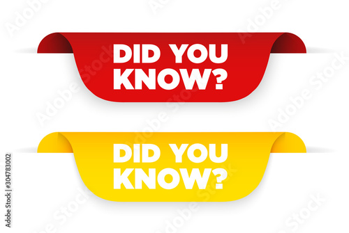 Red ribbon with text did you know. Vector illustration