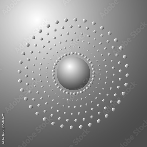 abstract halftone background with gradient dots in circles. logo or icon for any project.