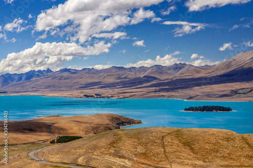 Scenic view of the colourful Lake Tekapo in New Zealand
