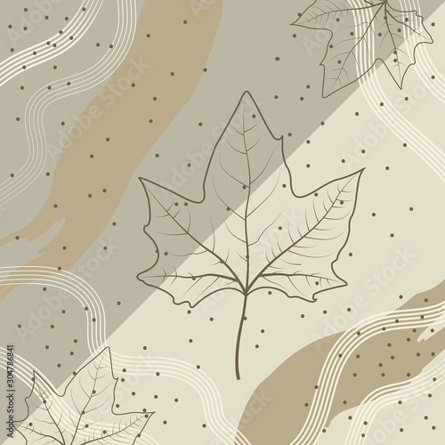 Hijab creative scarf with splash brush ink and leaves for Printing Production. 