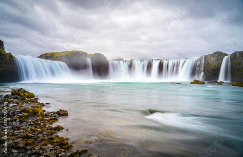 Godafoss waterfall, foggy f...