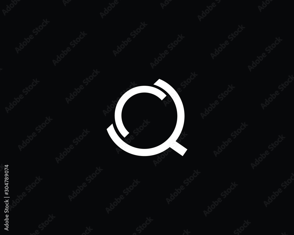 Creative and Minimalist Letter CQ QC Logo Design Icon , Editable in Vector Format in Black and White Color Creative and Minimalist Letter CQ QC Logo Design Icon , Editable in Vector Format in Black and White Color