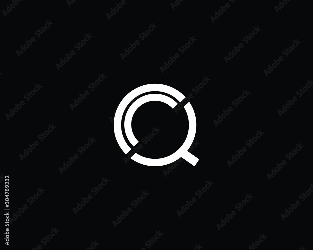 Creative and Minimalist Letter CQ QC Logo Design Icon , Editable in Vector Format in Black and White Color Creative and Minimalist Letter CQ QC Logo Design Icon , Editable in Vector Format in Black and White Color