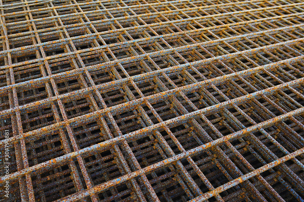 Steel bars reinforcement on construction site Steel bars reinforcement on construction site
