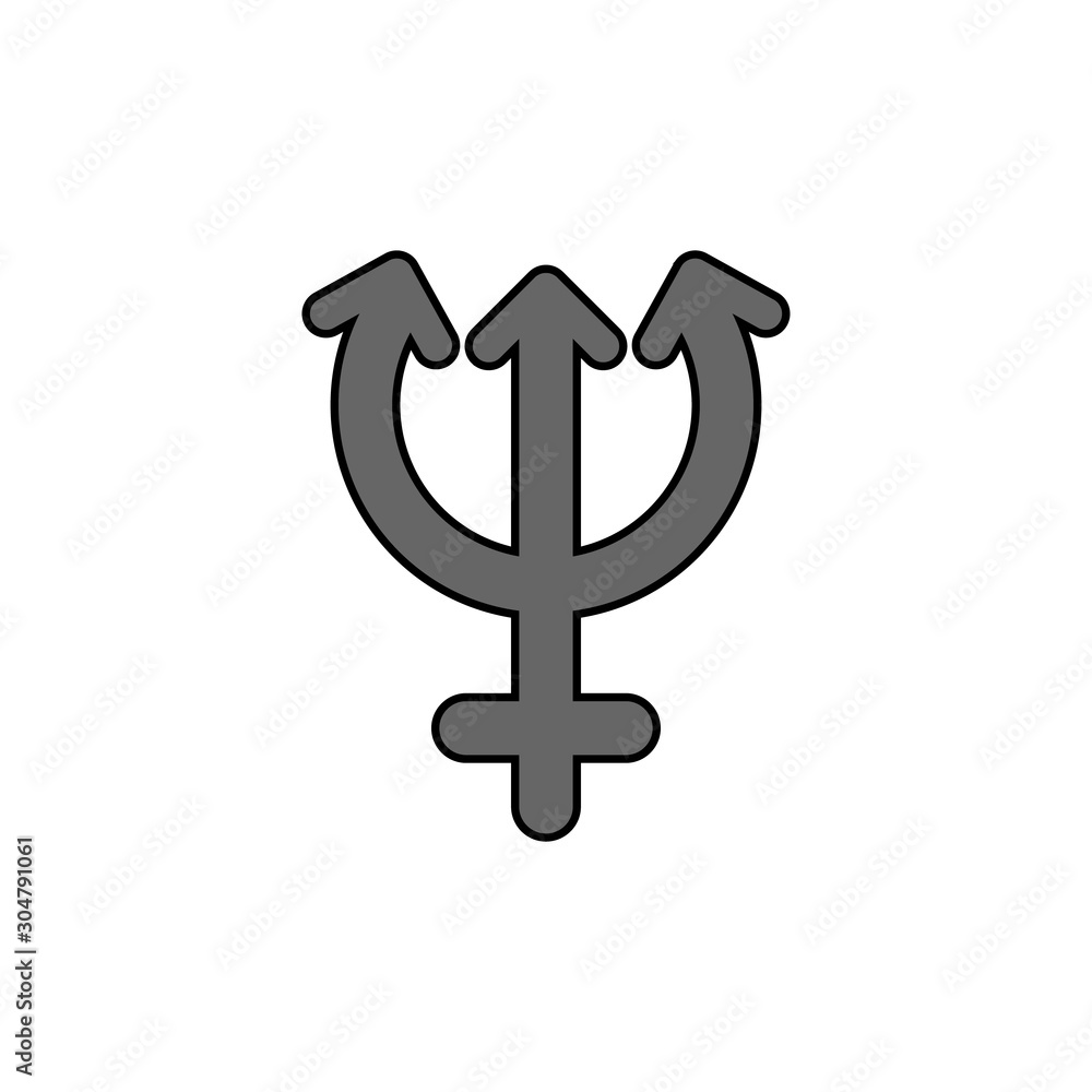 Obraz premium Symbol of the planet Neptune, icon. Vector illustration.