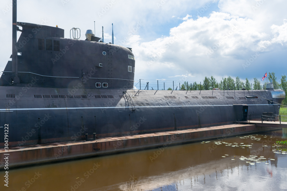 Vytegra. Submarine B-440 at the pier Vytegra. Submarine B-440 at the pier