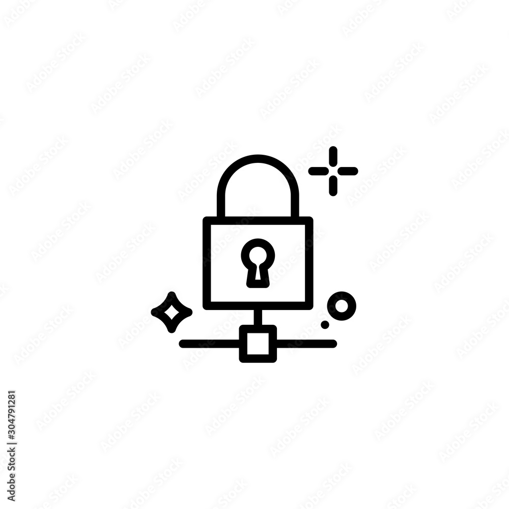 Network Security Vector Line Icon Network Security Vector Line Icon