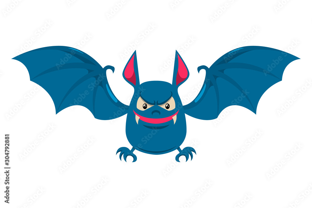 Fototapeta premium Cartoon halloween bat. Design element for poster, card, banner, flyer.
