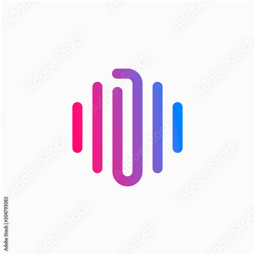 initial letter D abstract for information technology and digital. minimalist sound music equalizer, Bass, DJ icon. audio logotype Unique and simple element. - vector