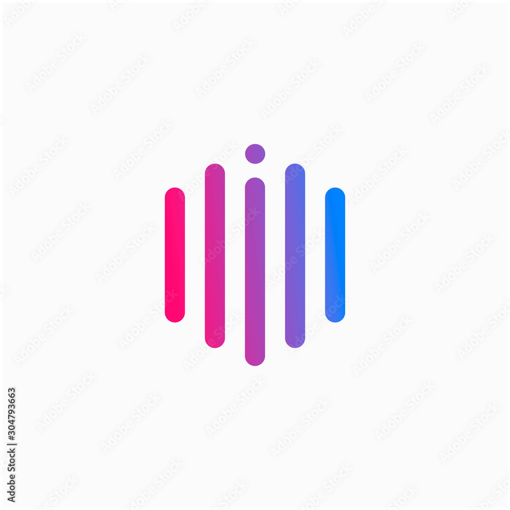 initial letter I abstract for information technology and digital. minimalist sound music equalizer, Bass, DJ icon. audio logotype Unique and simple element. - vector initial letter I abstract for information technology and digital. minimalist sound music equalizer, Bass, DJ icon. audio logotype Unique and simple element. - vector