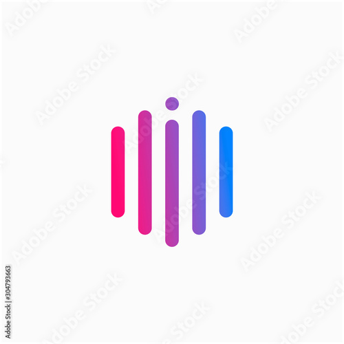 initial letter I abstract for information technology and digital. minimalist sound music equalizer, Bass, DJ icon. audio logotype Unique and simple element. - vector