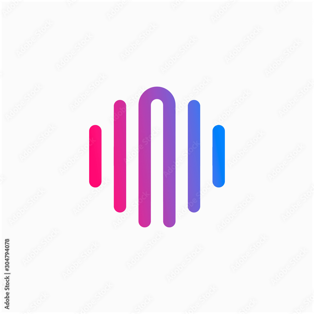 initial letter N abstract for information technology and digital. minimalist sound music equalizer, Bass, DJ icon. audio logotype Unique and simple element. - vector initial letter N abstract for information technology and digital. minimalist sound music equalizer, Bass, DJ icon. audio logotype Unique and simple element. - vector