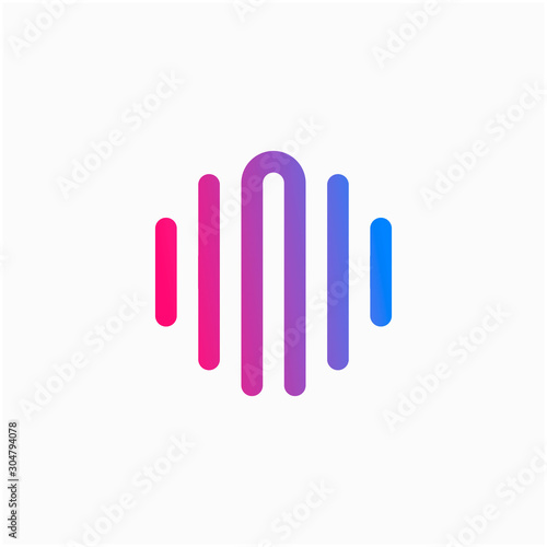 initial letter N abstract for information technology and digital. minimalist sound music equalizer, Bass, DJ icon. audio logotype Unique and simple element. - vector