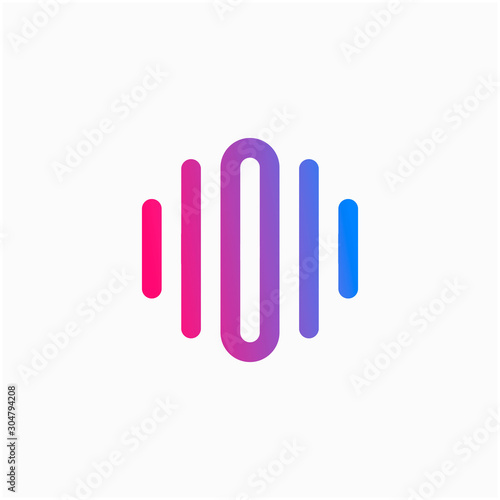 initial letter O abstract for information technology and digital. minimalist sound music equalizer, Bass, DJ icon. audio logotype Unique and simple element. - vector