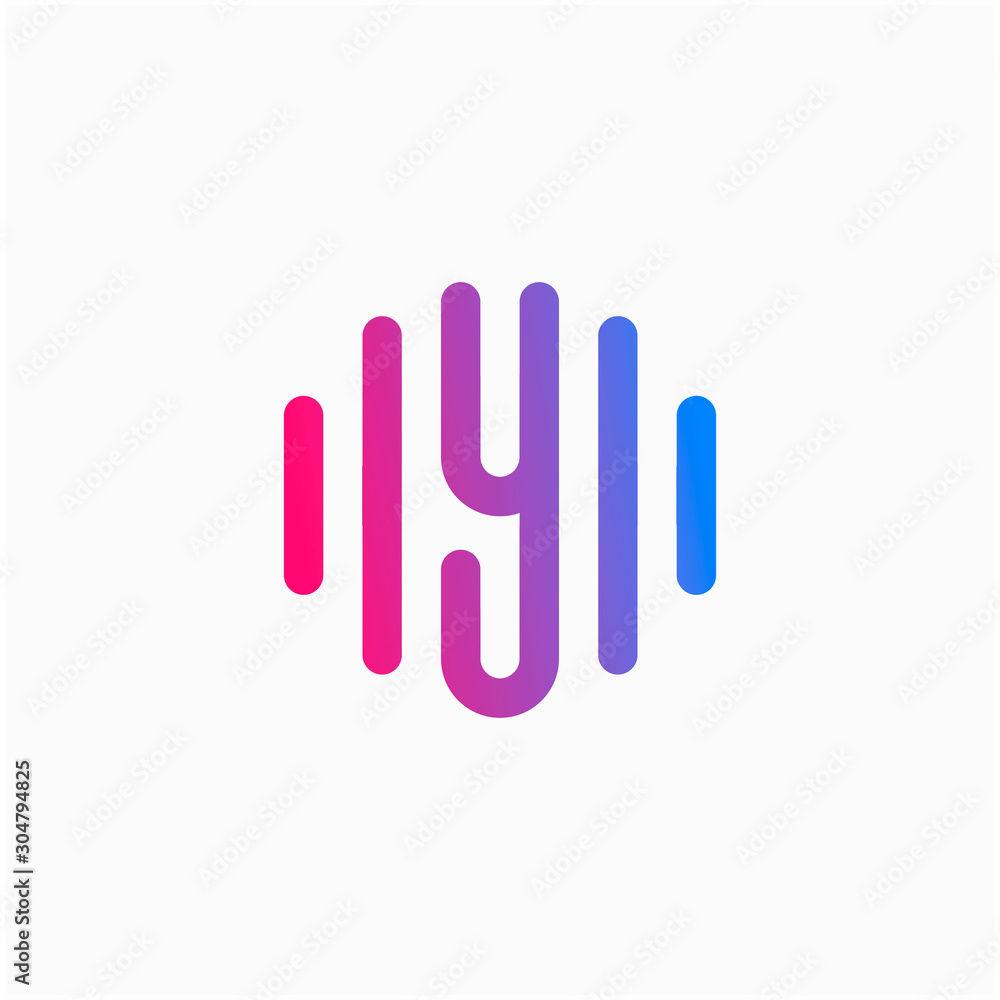 initial letter Y abstract for information technology and digital. minimalist sound music equalizer, Bass, DJ icon. audio logotype Unique and simple element. - vector initial letter Y abstract for information technology and digital. minimalist sound music equalizer, Bass, DJ icon. audio logotype Unique and simple element. - vector