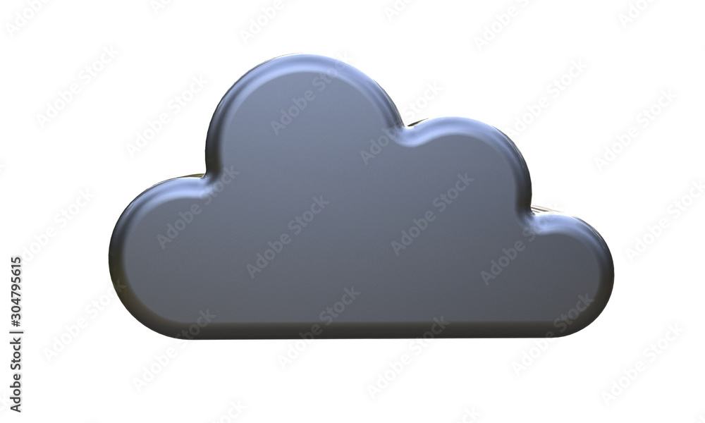 3d illustration of black cloud isolated on white 3d illustration of black cloud isolated on white