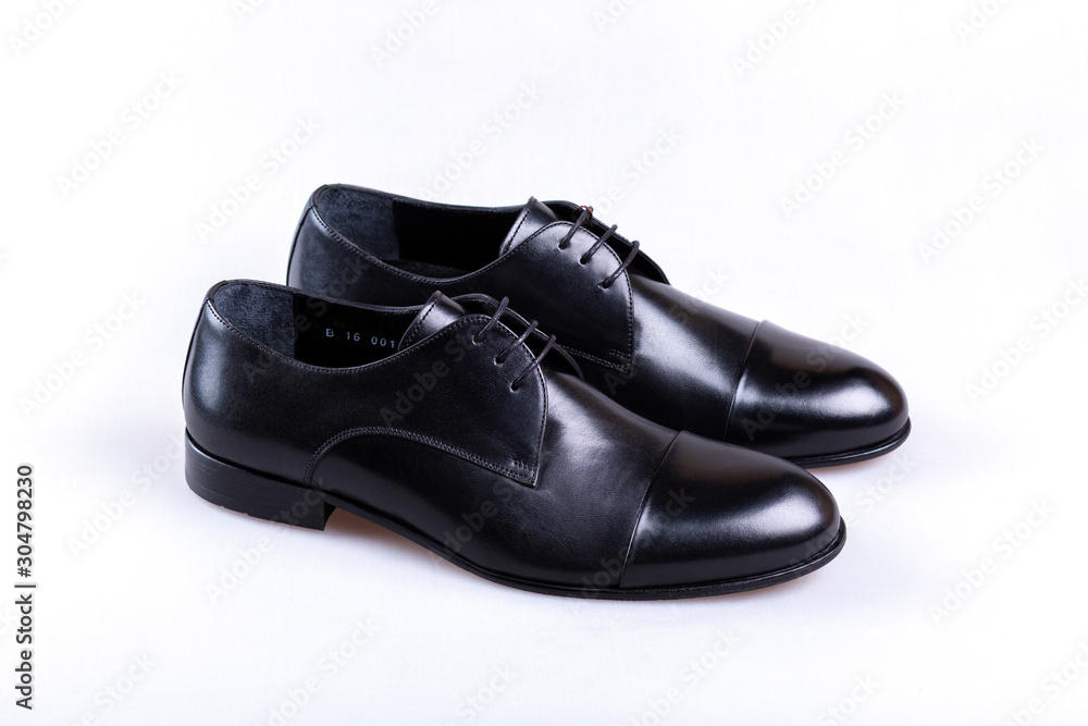 black leather shoes